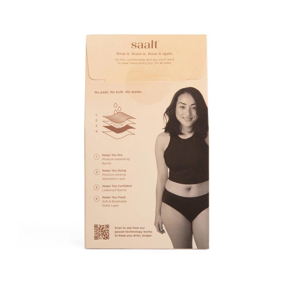 Saalt Heavy Absorbency Briefs Super Soft Modal Comfort Leak Proof Womens Period Underwear - Volcanic Black Product Image