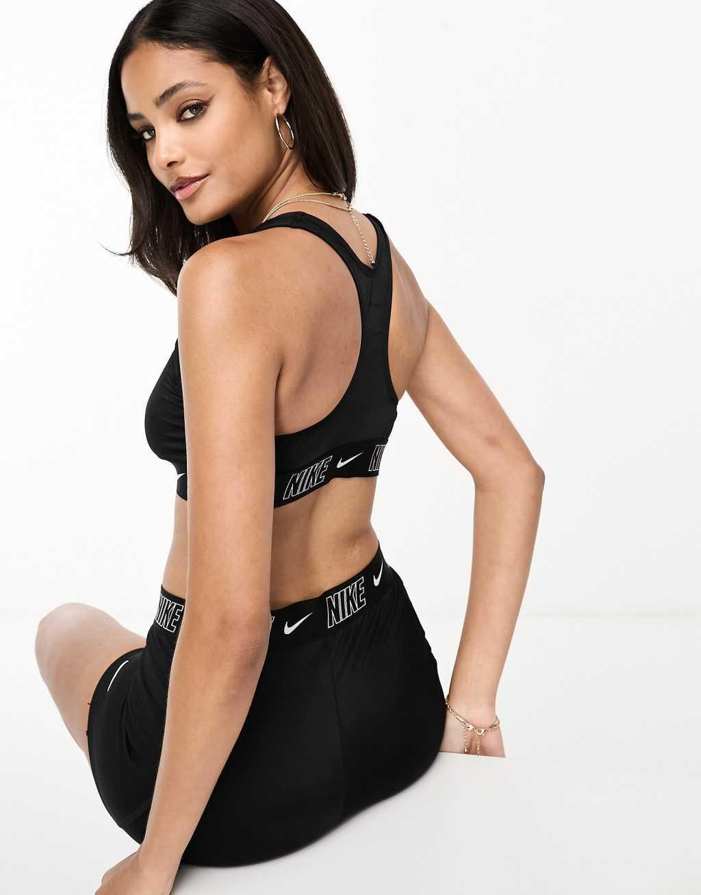 Nike Swimming Fusion crossback bikini top in black Product Image