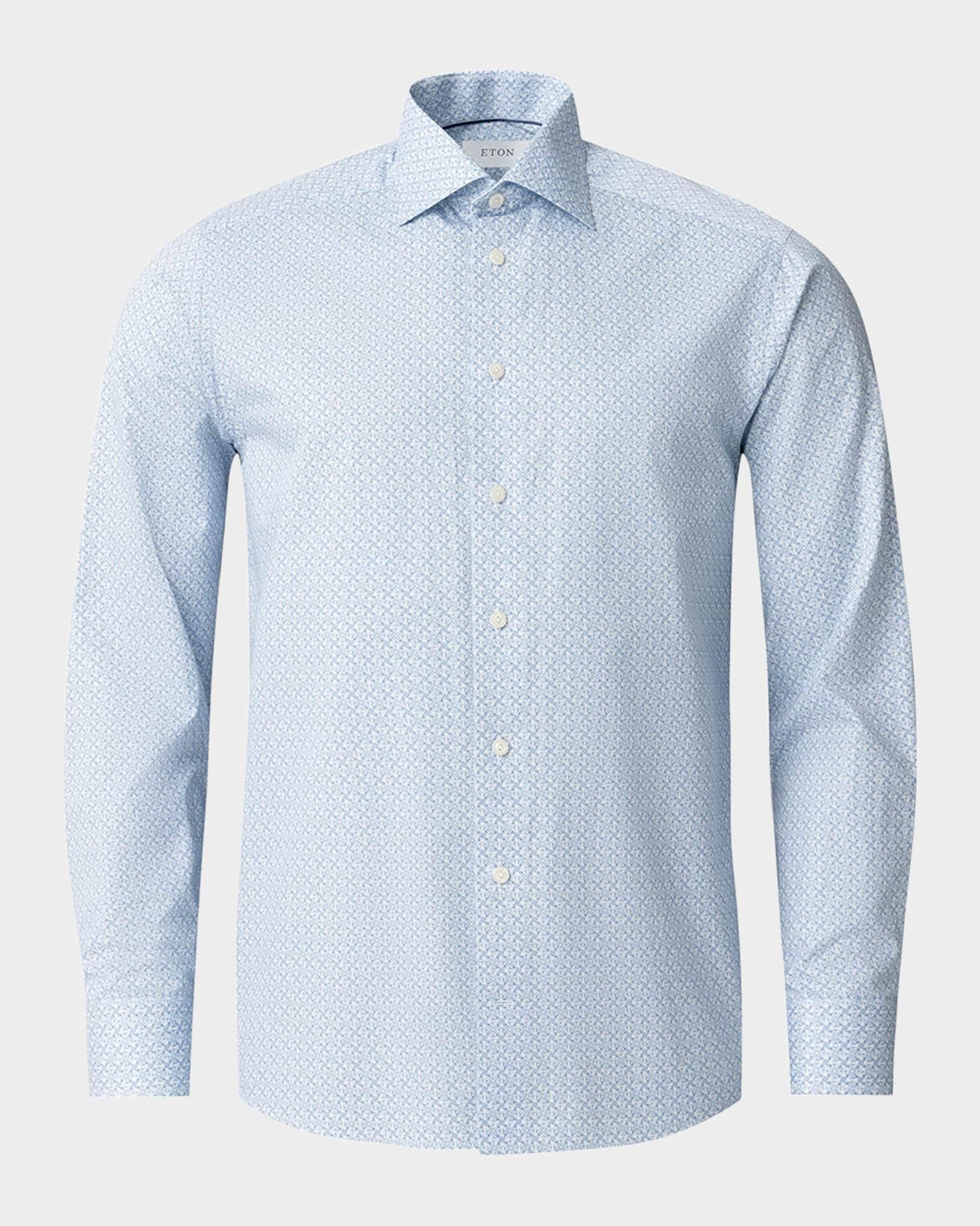 Mens Contemporary-Fit Geometric Cotton Shirt Product Image