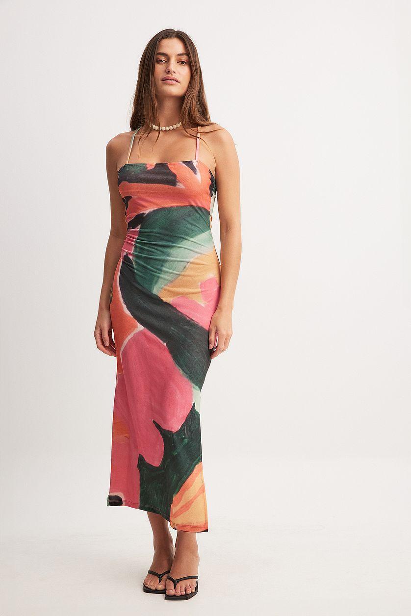 Crossed Back Strap Maxi Dress Product Image