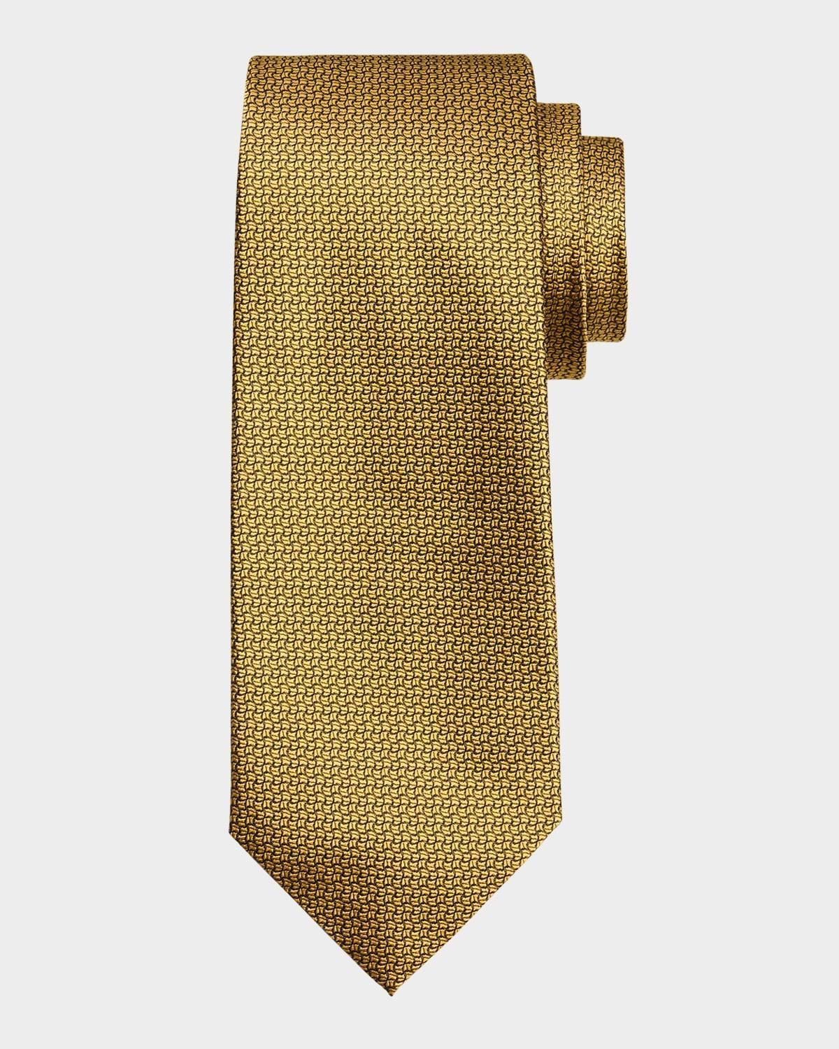 Mens Micro-Geometric Silk Tie Product Image