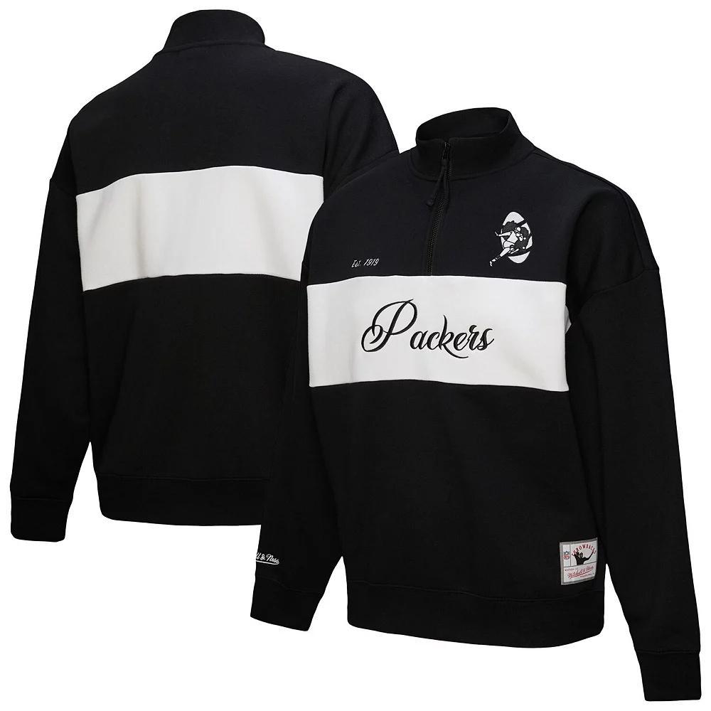 Women's Mitchell & Ness Black Green Bay Packers Quarter-Zip Jacket,  Product Image