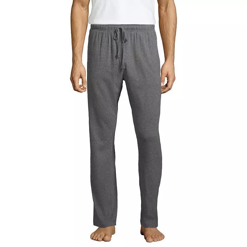 Men's Lands' End Knit Jersey Sleep Pants, Size: XL, Grey Heather Product Image