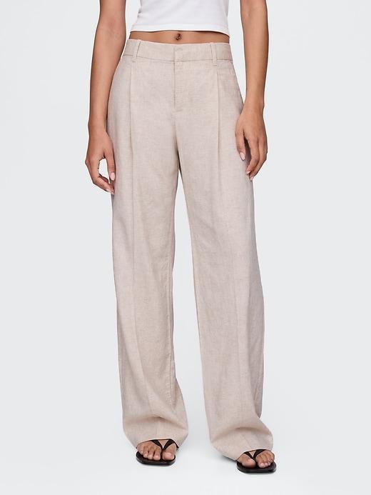 365 Low Rise Linen-Blend Trousers Product Image