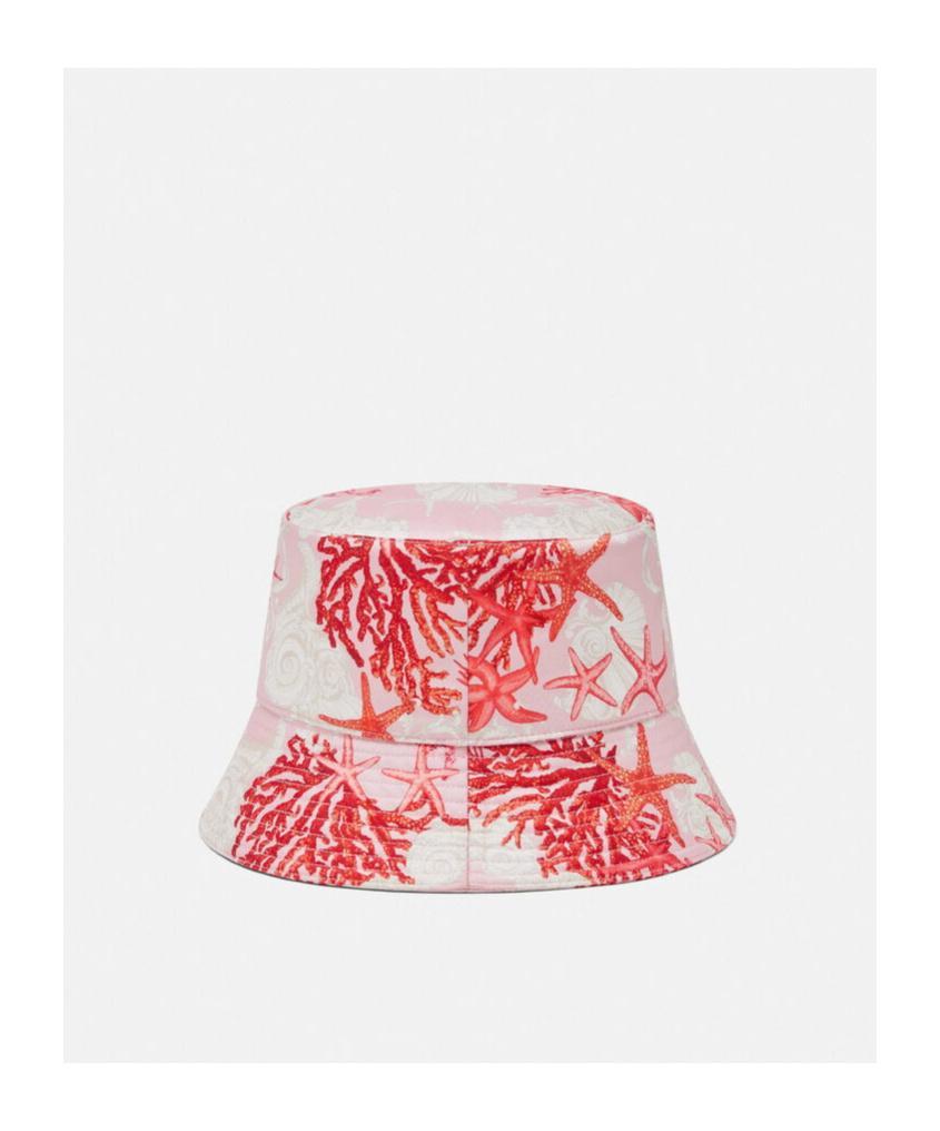 VERSACE Printed Canvas Bucket Hat In White Product Image