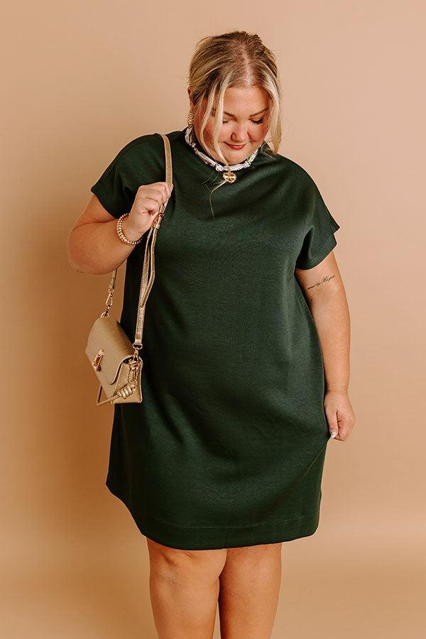 City Sleek Mini Dress in Hunter Green Curves Product Image
