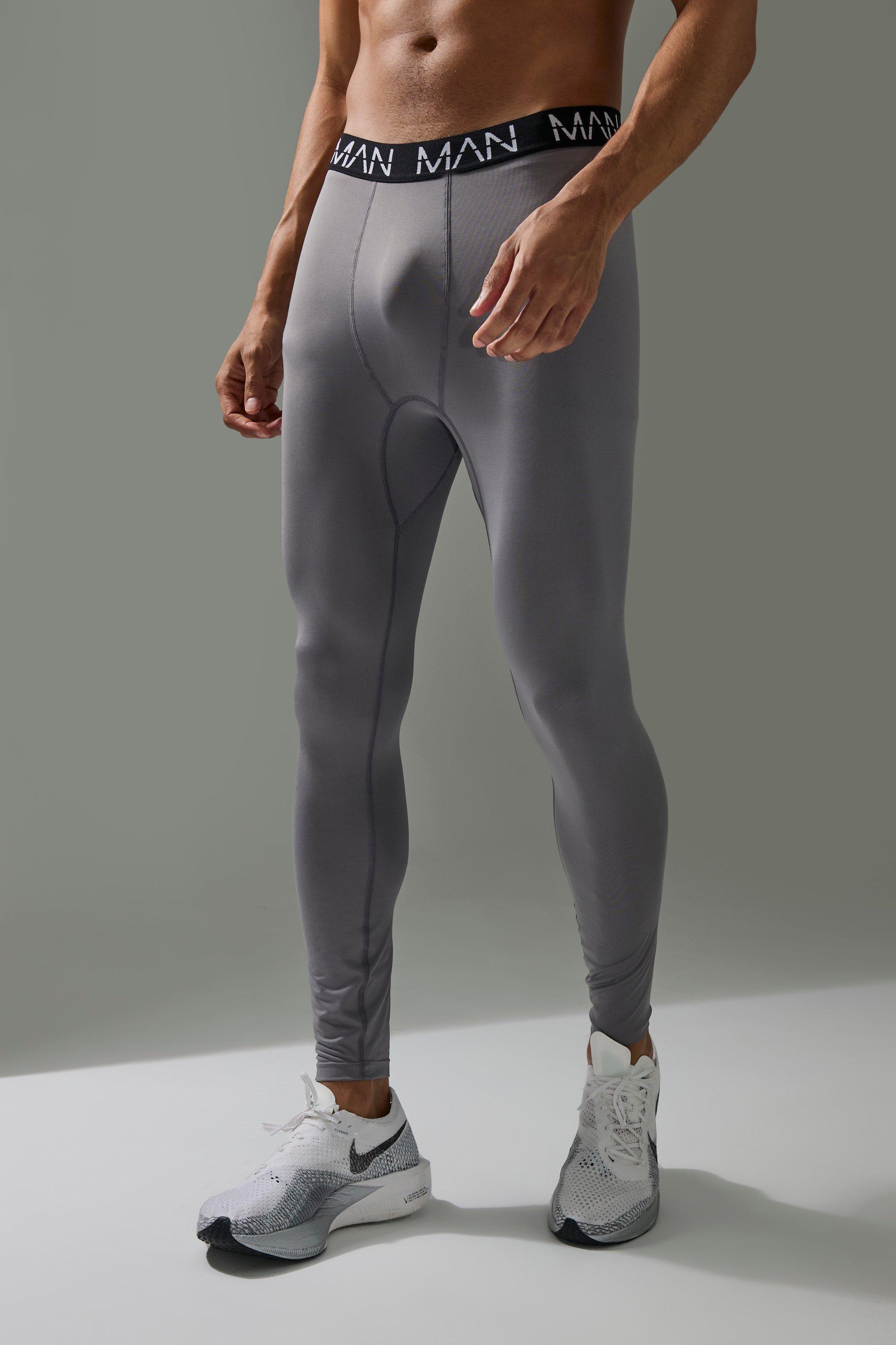 Mens Grey Man Active Base Layer Legging, Grey Product Image