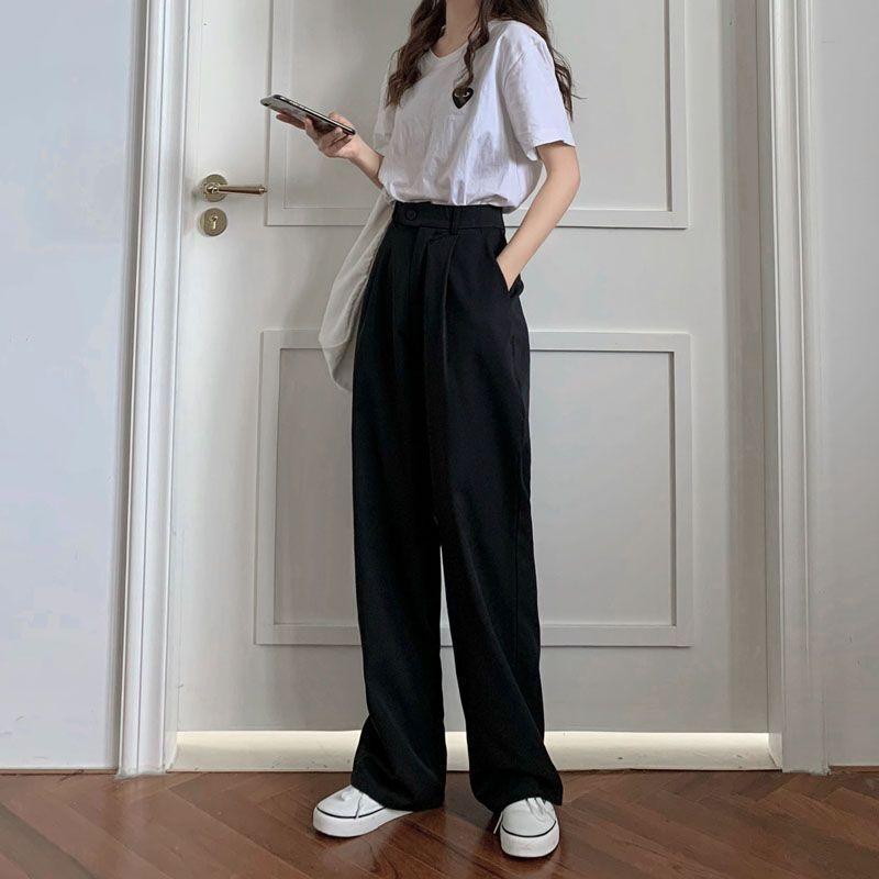 High-Waist Wide-Leg Dress Pants Product Image