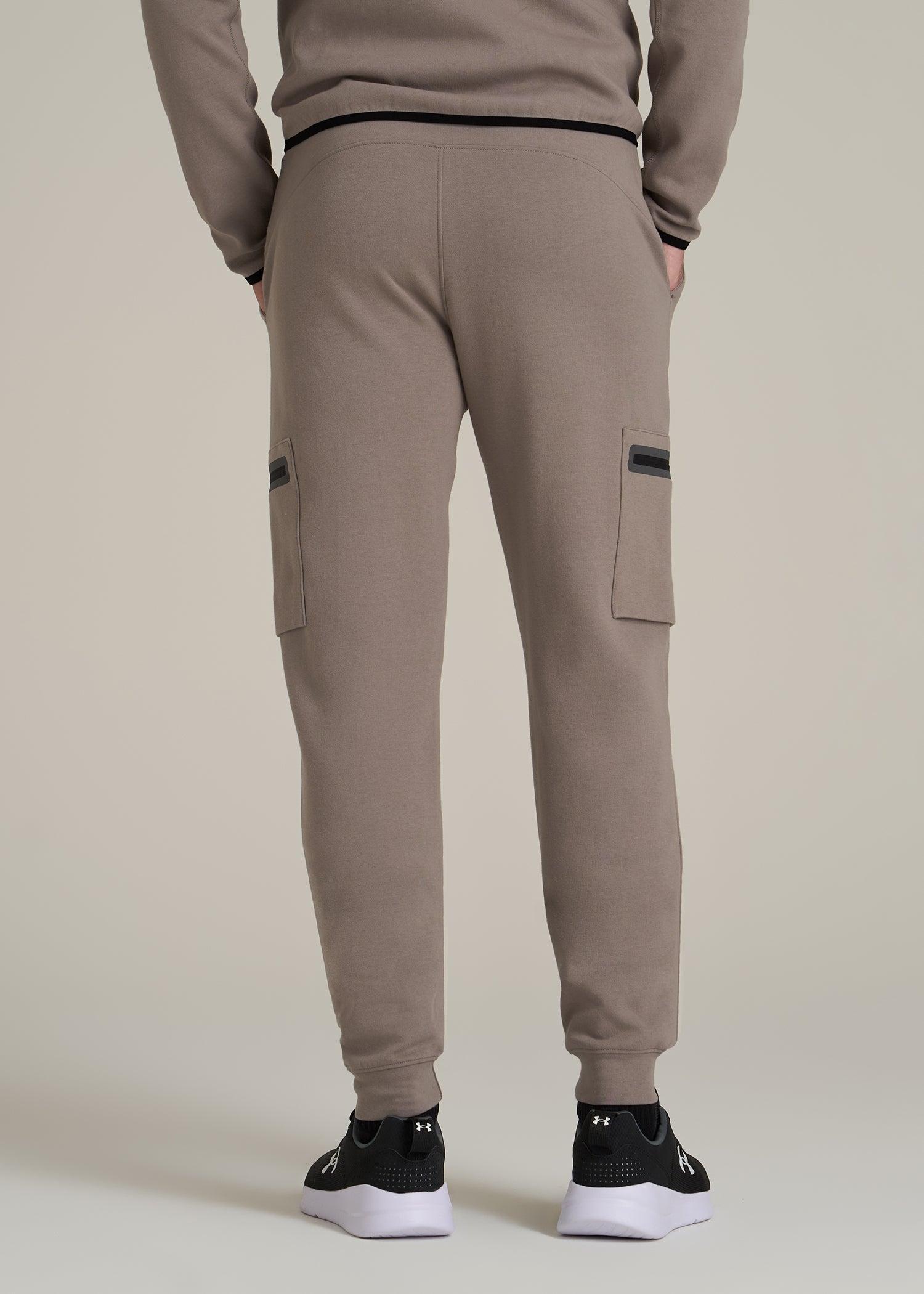 Tech Motion Fleece Cargo Joggers for Tall Men in Portobello Male Product Image