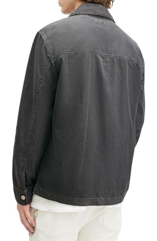 Nevis Cotton Twill Chore Jacket In Washed Black Product Image