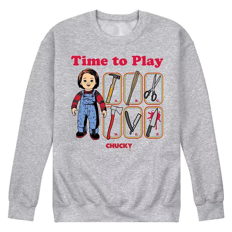 Men's Chucky Time To Play Fleece Sweatshirt, Size: Medium, Grey Gray Product Image