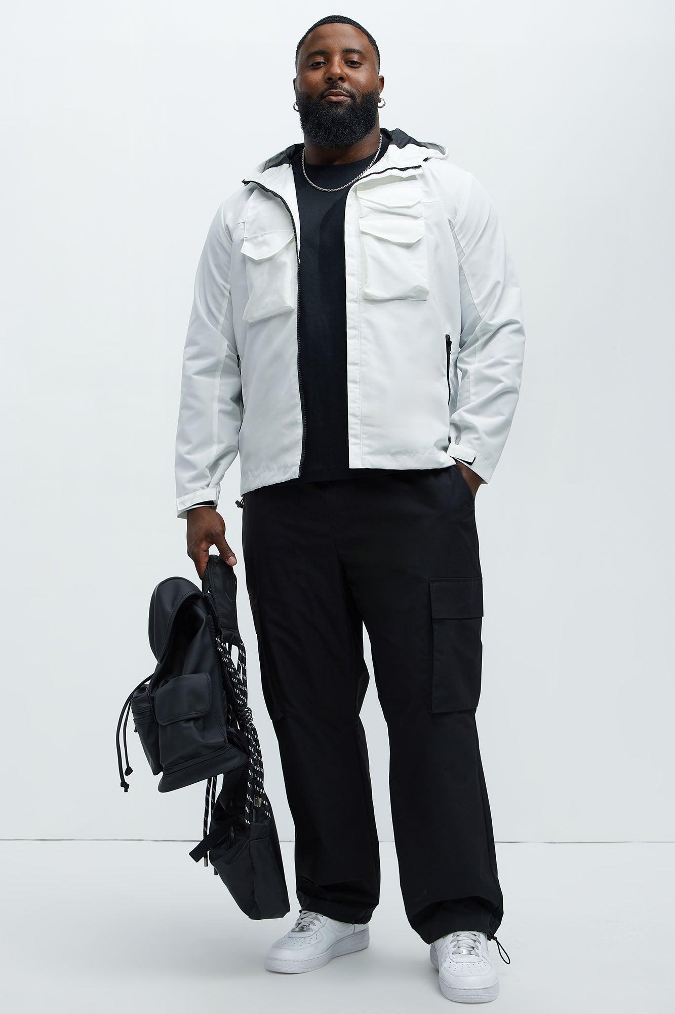 Centered 4 Pocket Anorak Jacket - White Product Image