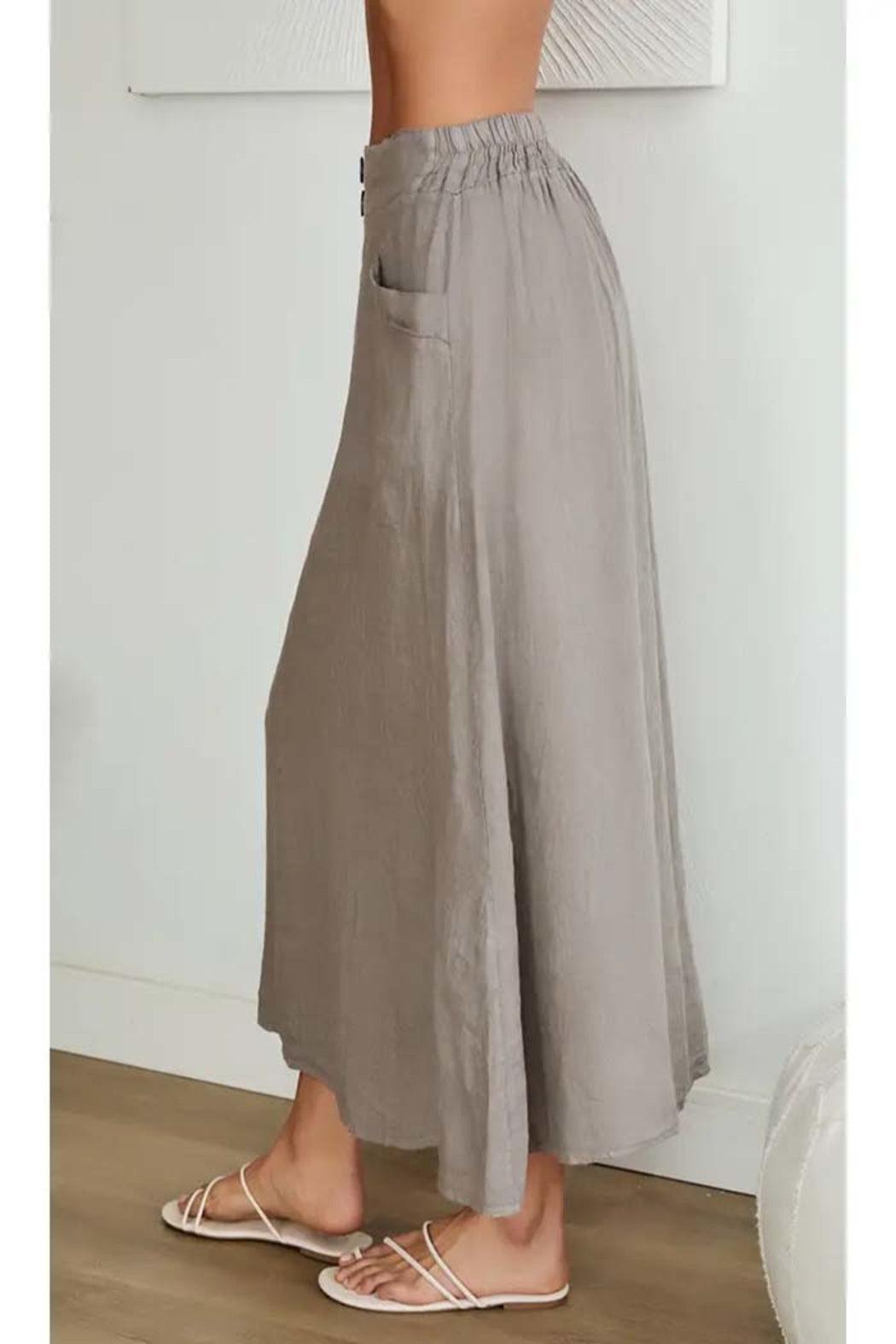 Front Pocket Linen Maxi Skirt Product Image