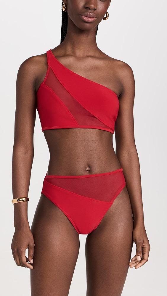 Norma Kamali Snake Mesh Bikini Bottoms | Shopbop Product Image