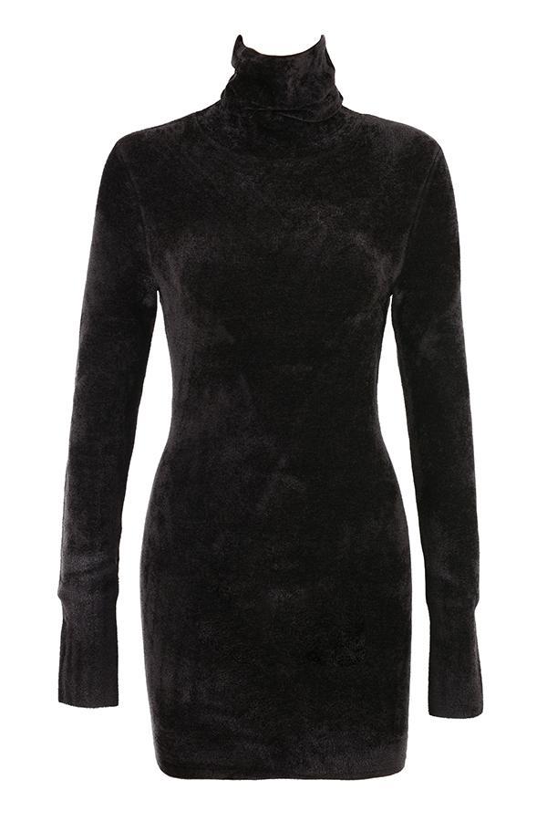 Taya Charcoal Chenille Mini Dress Product Image