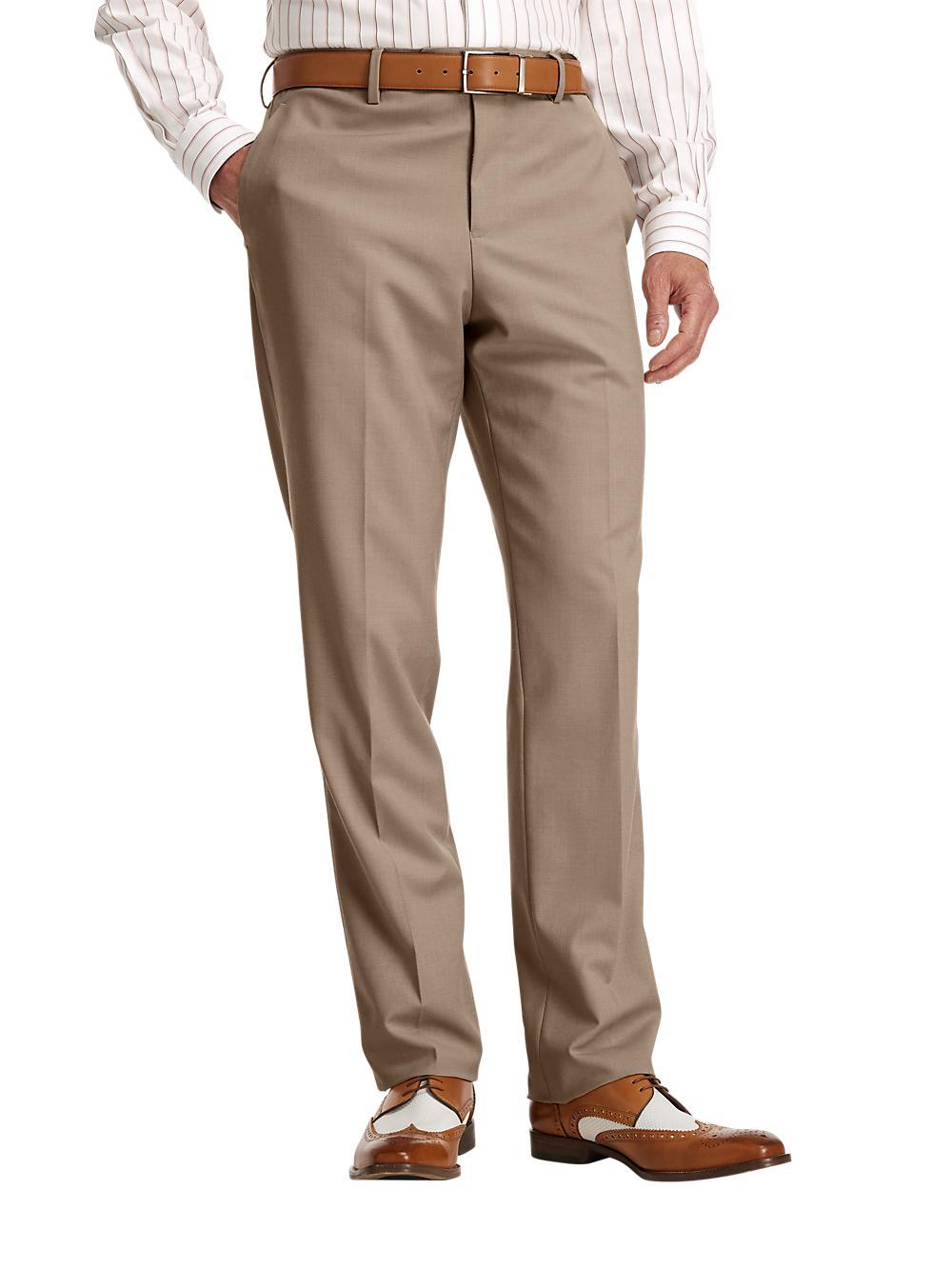 Wool Stretch Bengaline Suit Pants - Light Tan Product Image