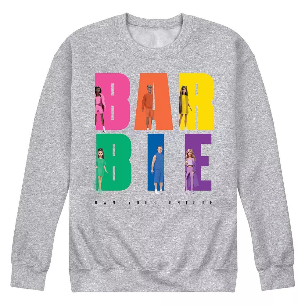 Men's Barbie Own Your Unique Graphic Fleece, Size: XL, Gray Product Image