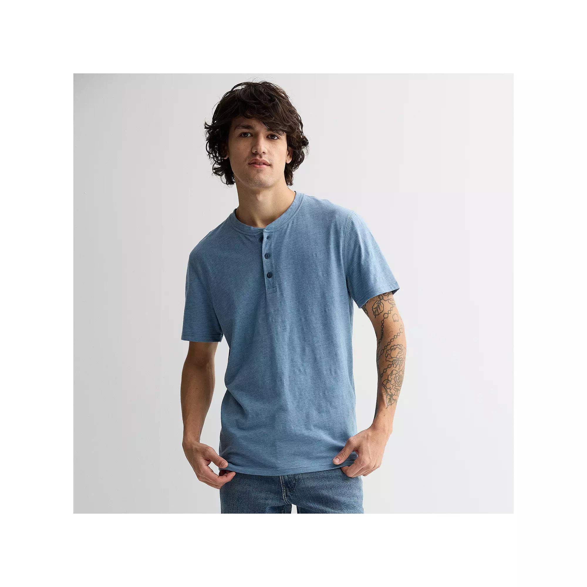 Men's Sonoma Goods For Life® Essential Short Sleeve Striped Henley T-Shirt,  Product Image