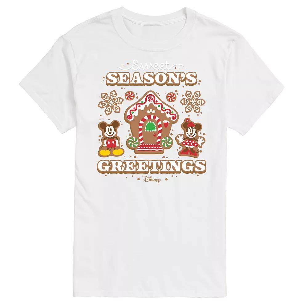 Disney's Mickey & Minnie Mouse Men's Sweet Seasons Greetings Graphic Tee,  Product Image