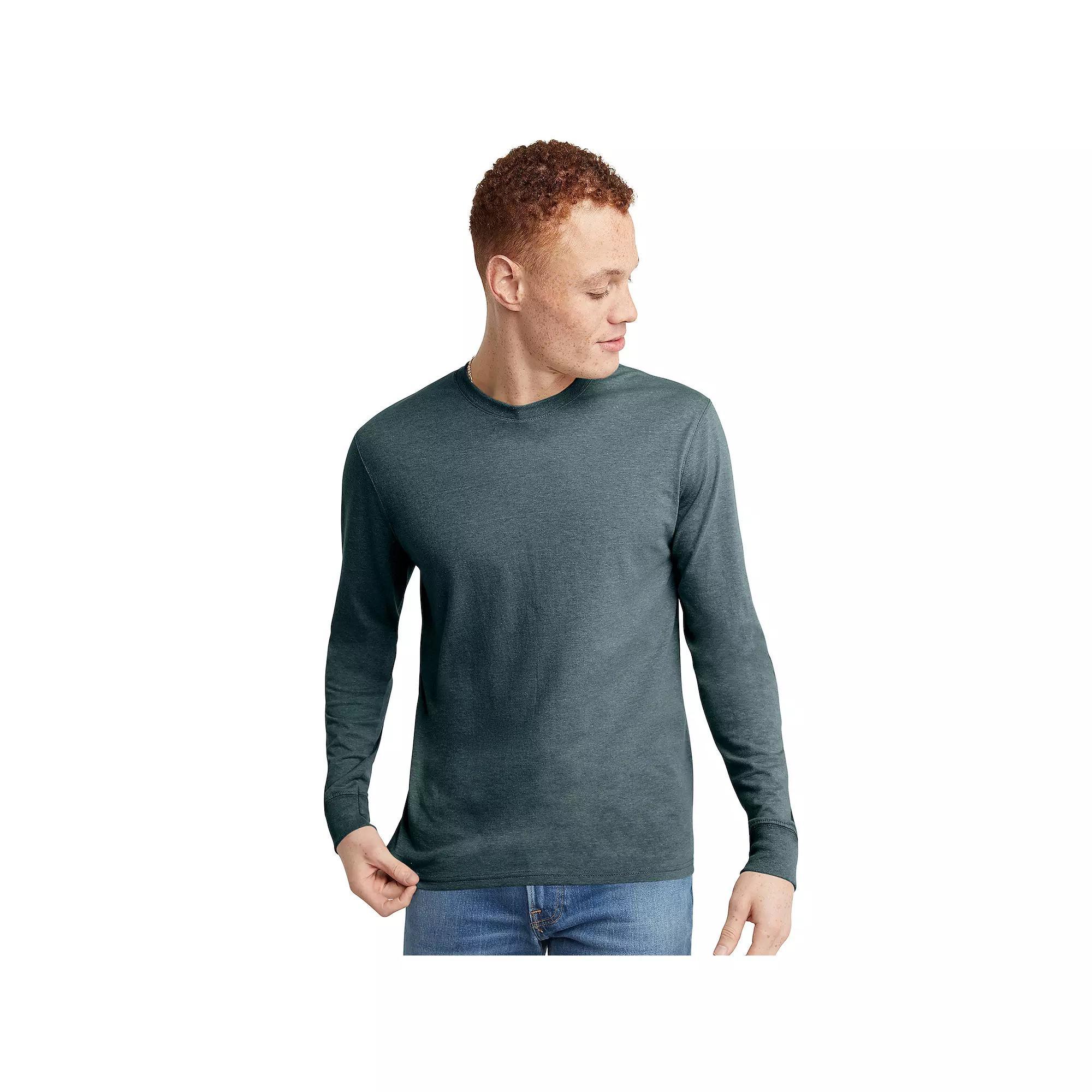 Men's Hanes Originals Long Sleeve Tri-Blend Tee,  Product Image