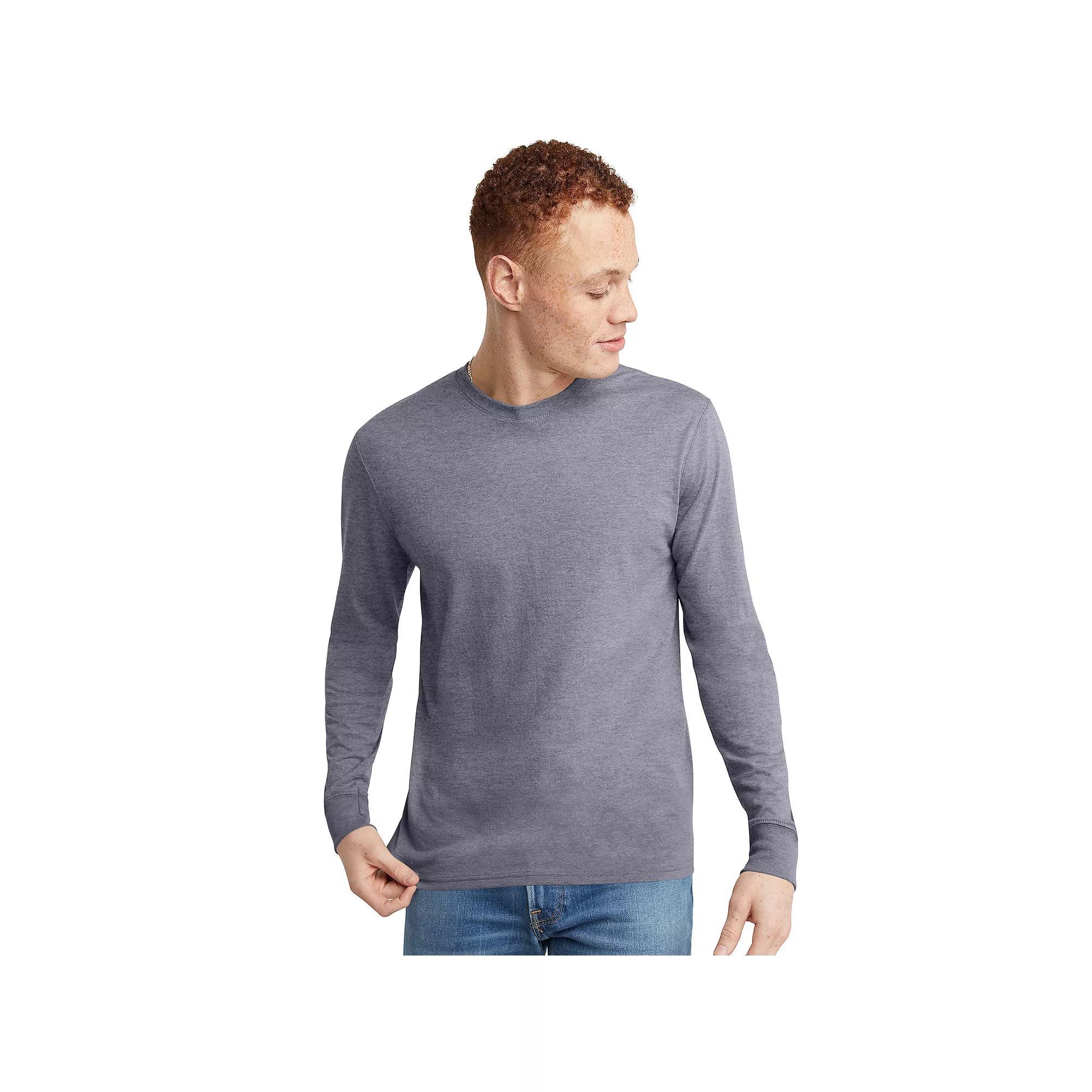 Men's Hanes Originals Long Sleeve Tri-Blend Tee,  Product Image