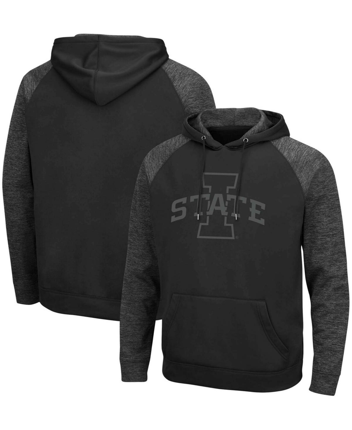 Men's Colosseum Black Arizona State Sun Devils Blackout 3.0 Tonal Raglan Pullover Hoodie, Size: Small Product Image