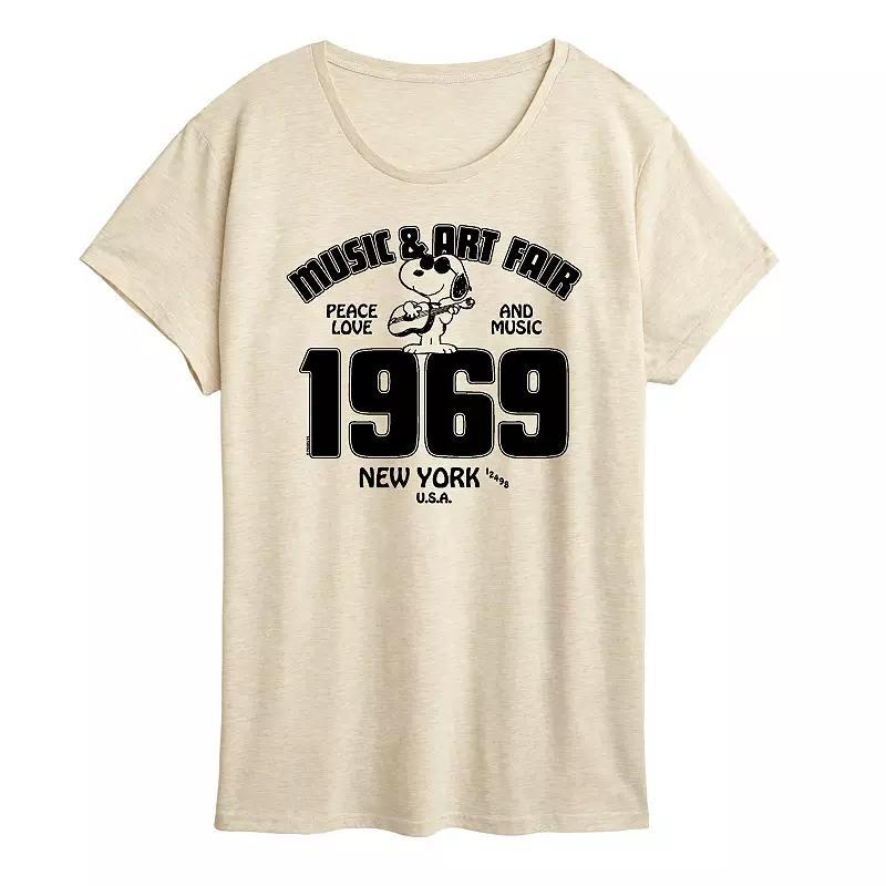Women's Peanuts Snoopy Music & Art Graphic Tee,  Product Image