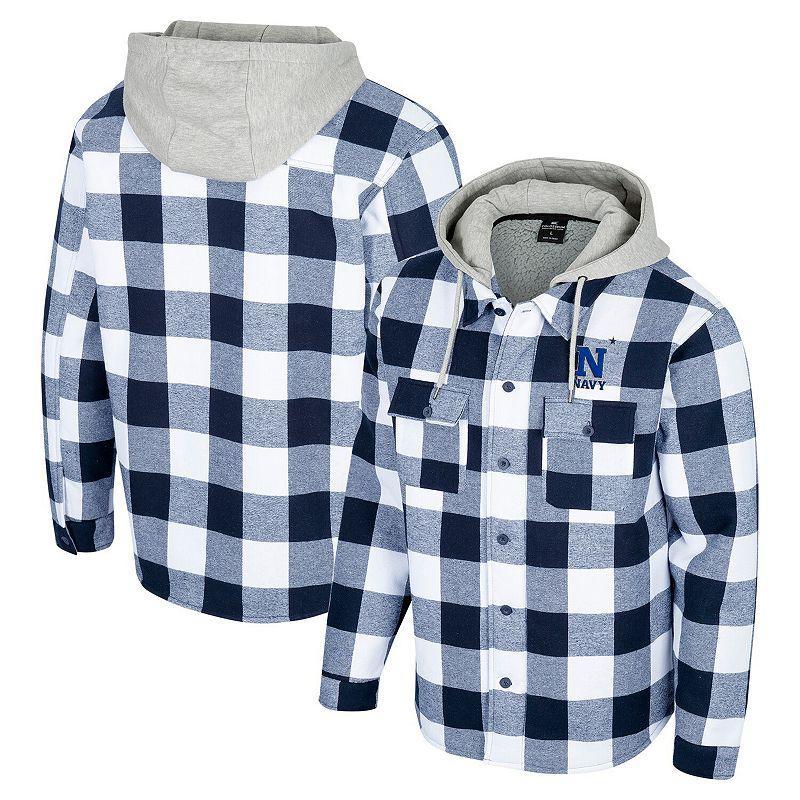 Mens Colosseum /White Midshipmen Buffalo Plaid Full-Zip Jacket Blue Product Image