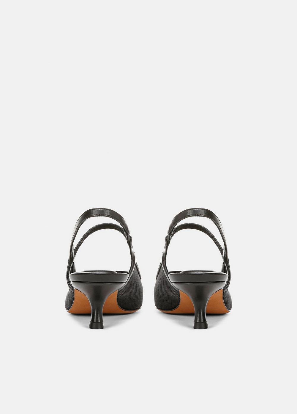 Venice Leather and Mesh Slingback Kitten Heel Product Image