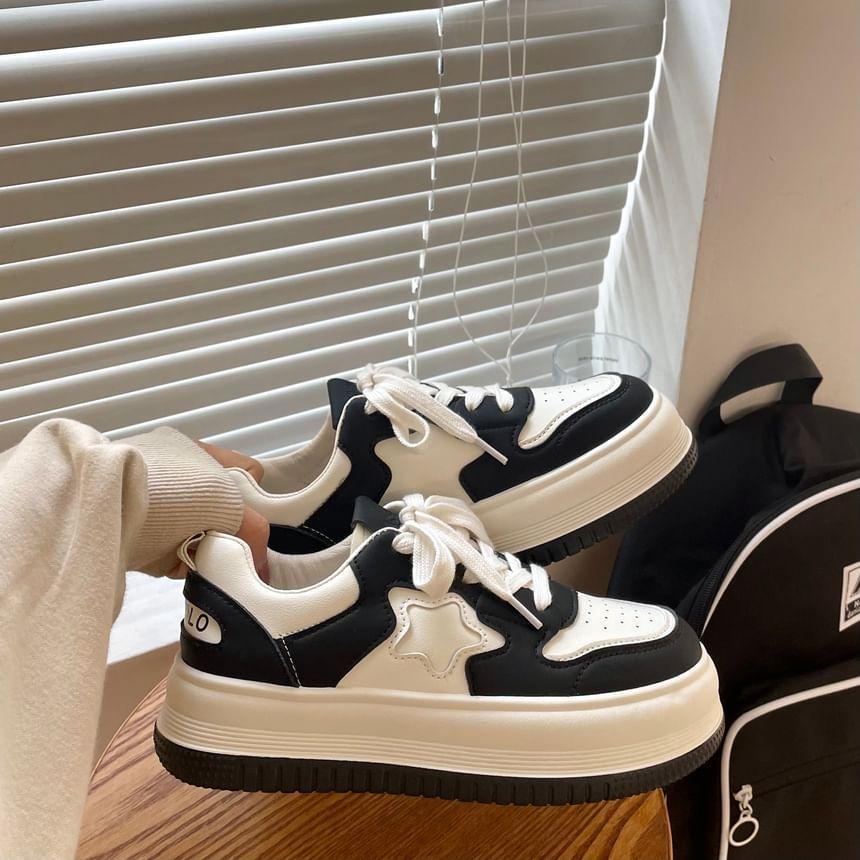 Star Applique Platform Sneakers Product Image