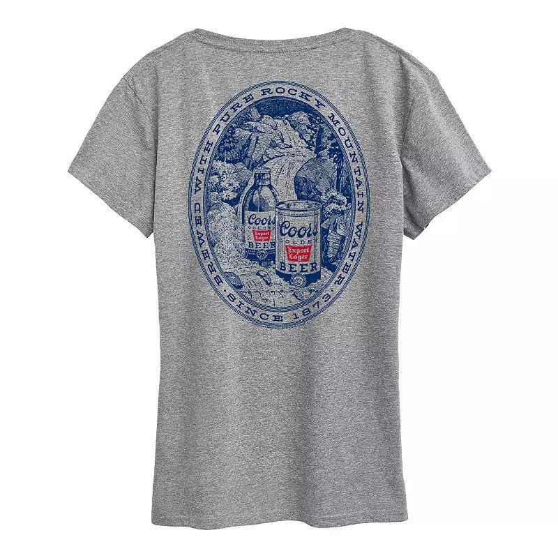 Women's Coors Banquet Rocky Mountain Graphic Tee, Size: Medium, Grey Gray Product Image