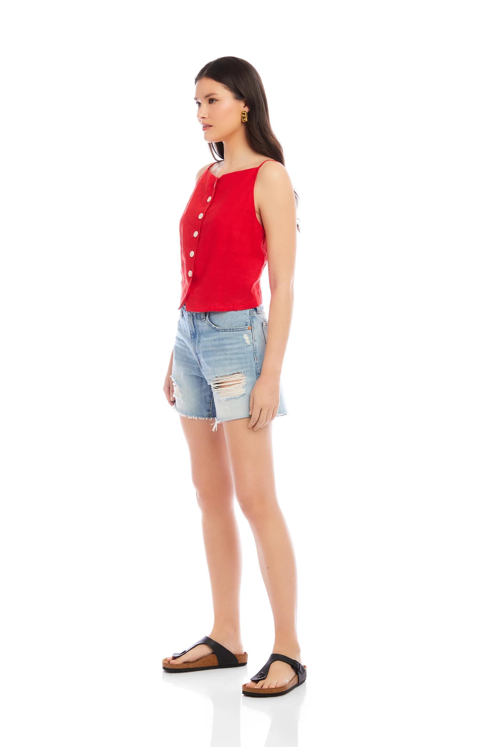 Elis Sleeveless Button-Up Top Product Image
