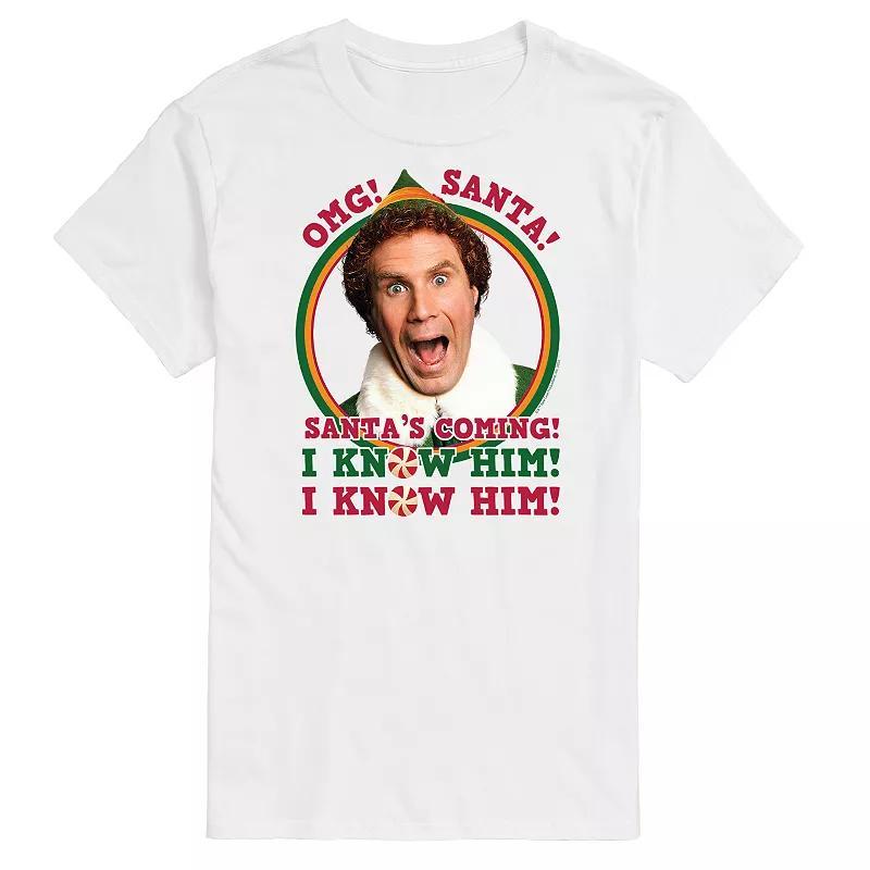 Big & Tall Elf Omg Santa I Know Him Graphic Tee, Men's, Size: XL Tall, White Product Image