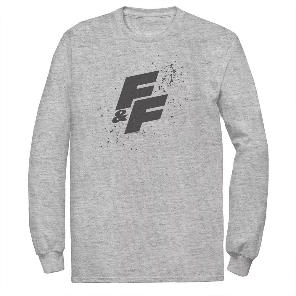 Big & Tall Fast & Furious Paint Splatter Bold Logo Long Sleeve Tee, Men's, Size: XXL Tall, Athletic Grey Product Image