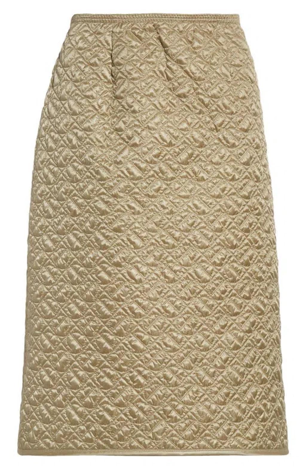 MONCLER Quilted Knee-length Skirt In Green Product Image