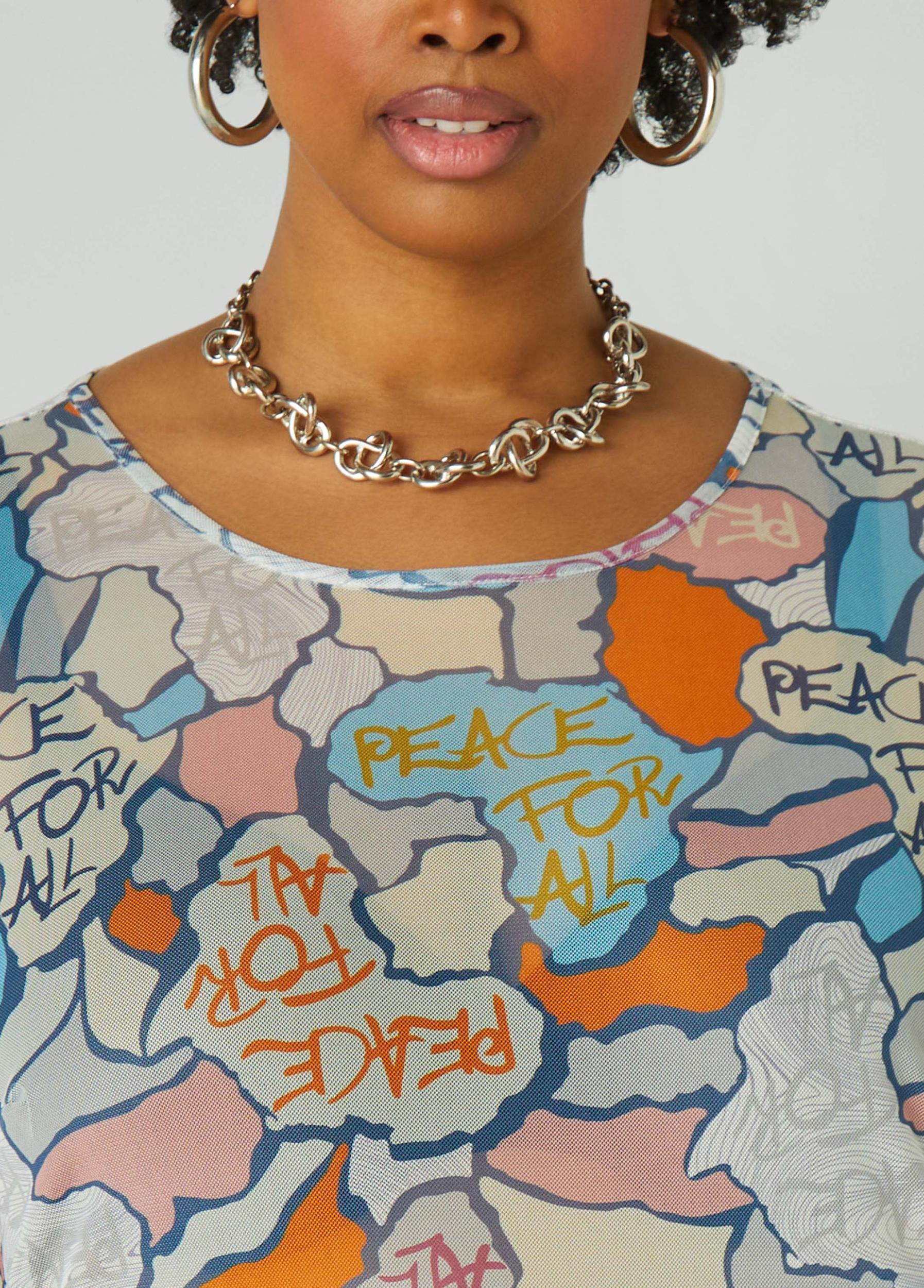 Peace Print Mesh Tee Product Image