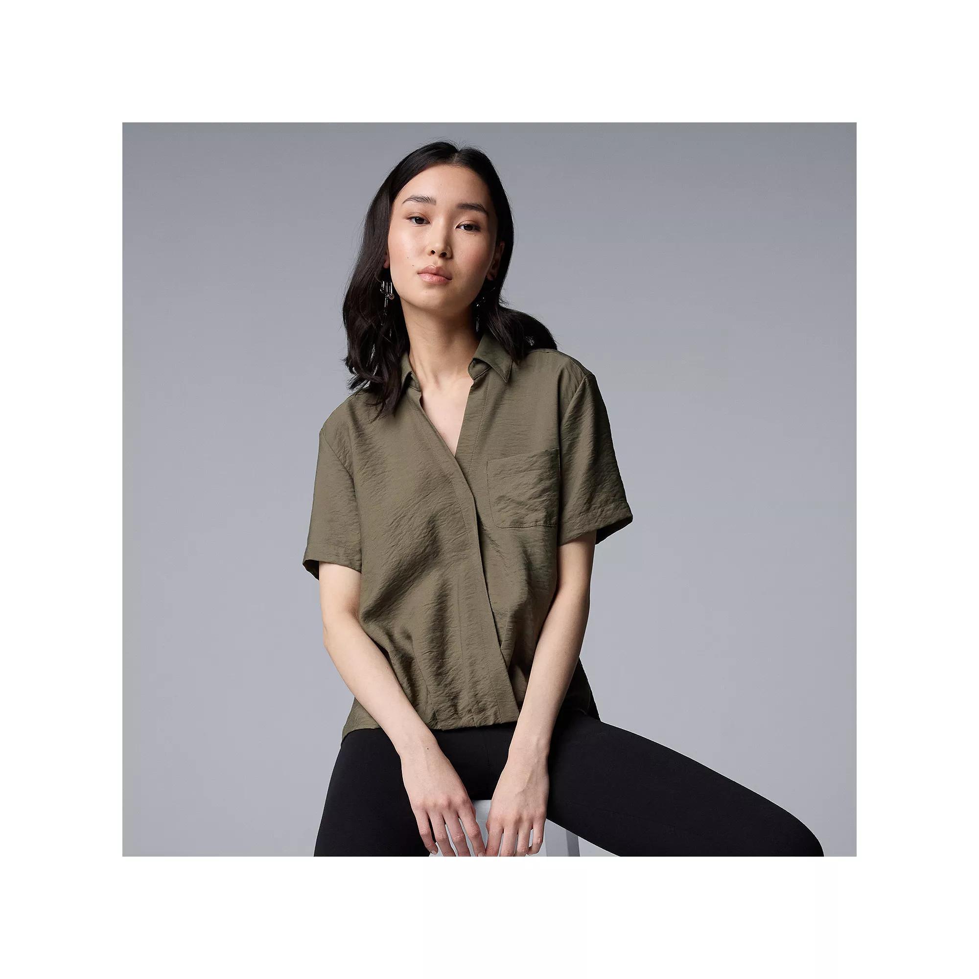 Women's Simply Vera Vera Wang Drapey Surplice Top,  Product Image