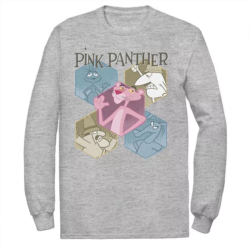 Men's Pink Panther Hexagonal Portraits Long Sleeve Graphic Tee,  Product Image