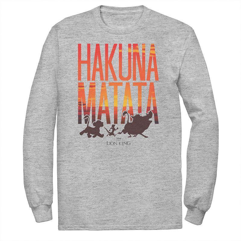 Disney's The Lion King Big & Tall Sunset Hakuna Matata Long Sleeve Graphic Tee, Men's, Size: 3XL, Athletic Grey Product Image