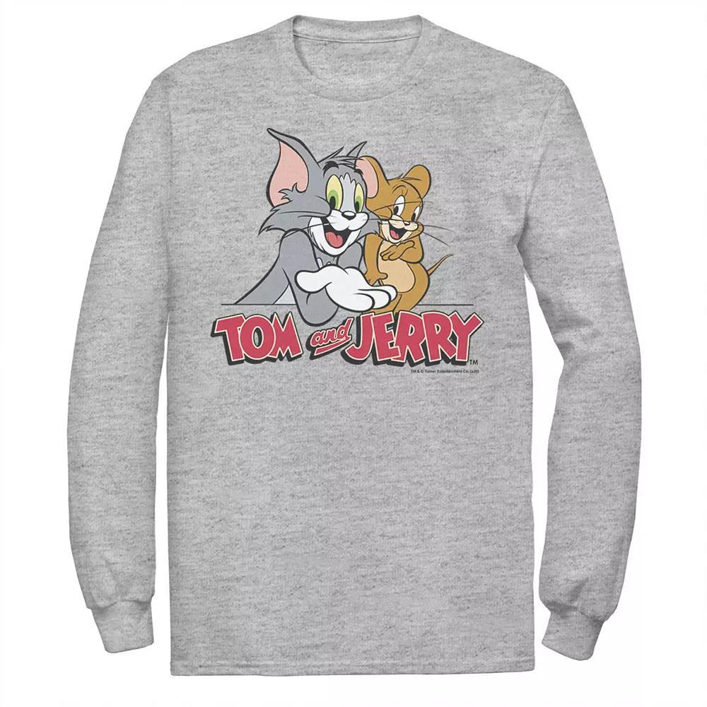 Men's Tom And Jerry Pals Logo Tee, Size: XL, Athletic Grey Product Image