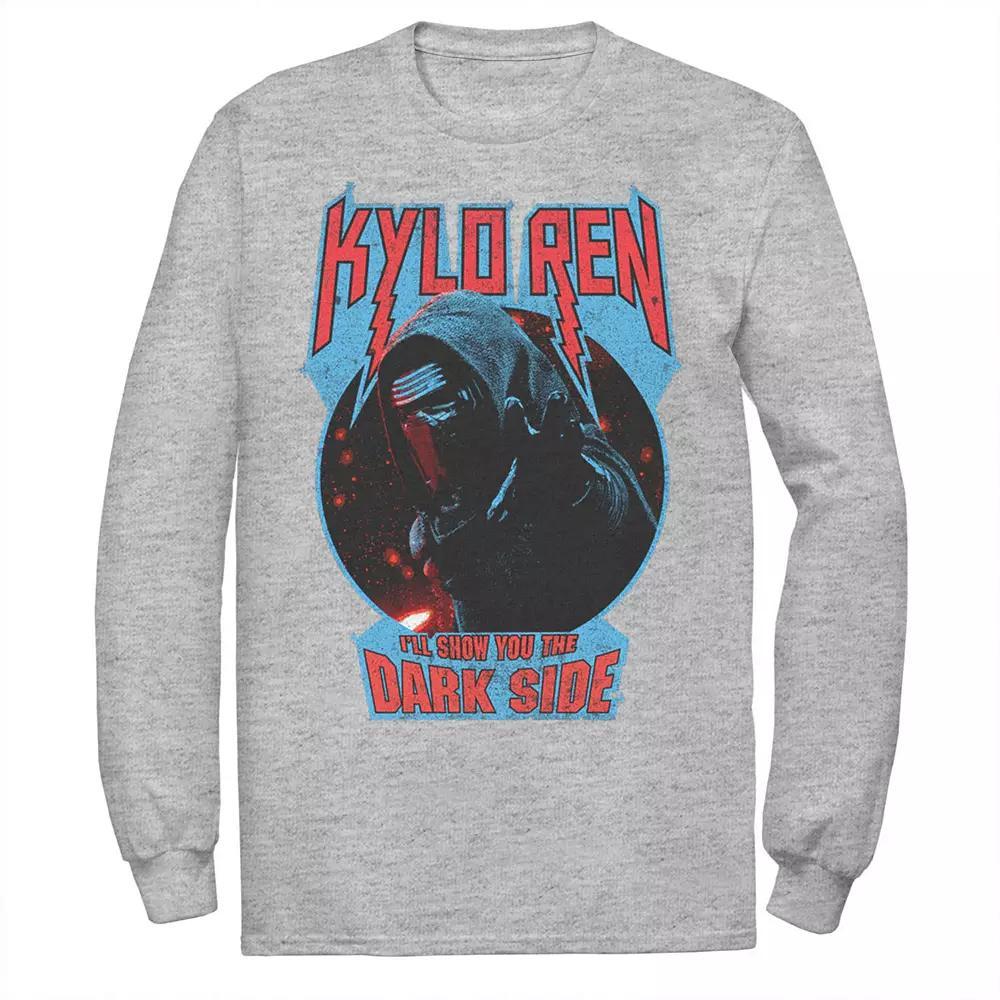 Men's Star Wars Kylo Ren Show You The Dark Side Metal Text Tee, Size: Medium, Athletic Grey Product Image