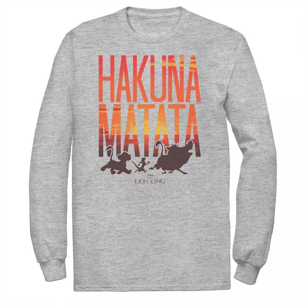 Disney's The Lion King Big & Tall Sunset Hakuna Matata Long Sleeve Graphic Tee, Men's, Size: 3XL, Athletic Grey Product Image