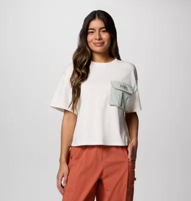 Columbia Women's Cove Beach Cropped Pocket T-Shirt- Product Image