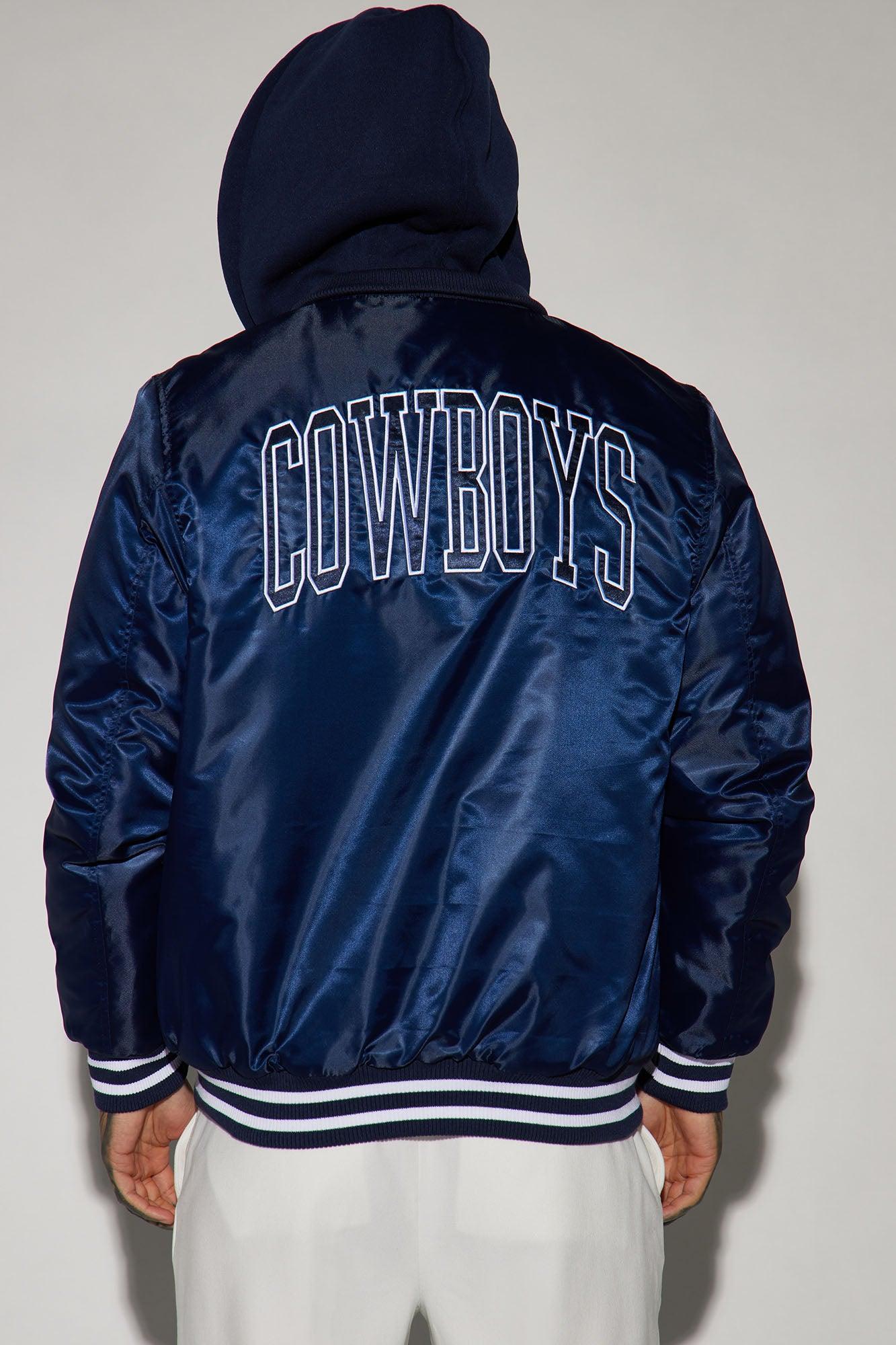 Cowboys Hooded Bomber Jacket - Navy Product Image