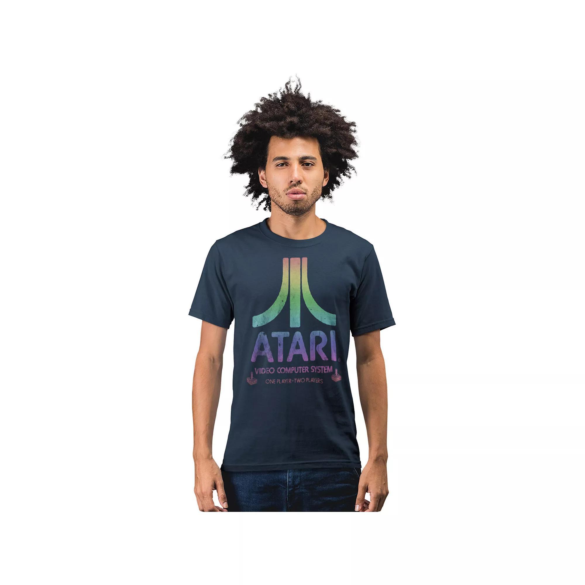 Men's Atari Vintage Rainbow Logo Tee, Size: Large, Blue Product Image