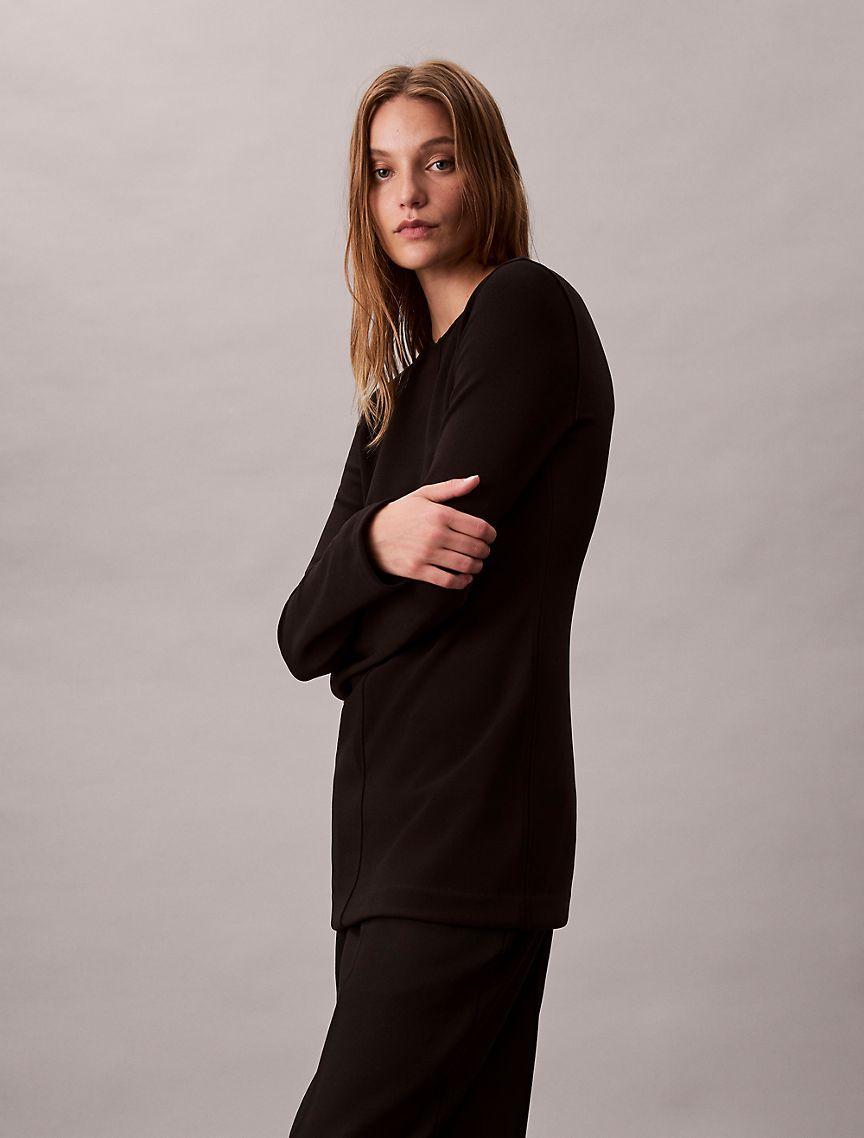 Tailored Knit Slim Tunic Top Product Image