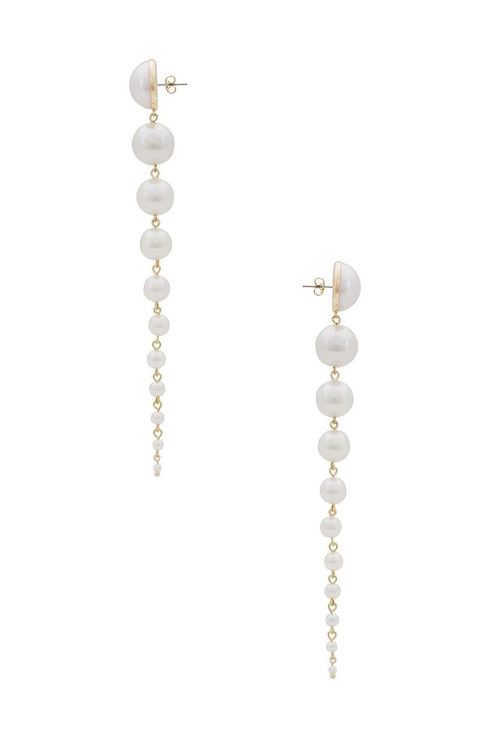 Long Beaded Pearl Drop Earrings Ettika Product Image