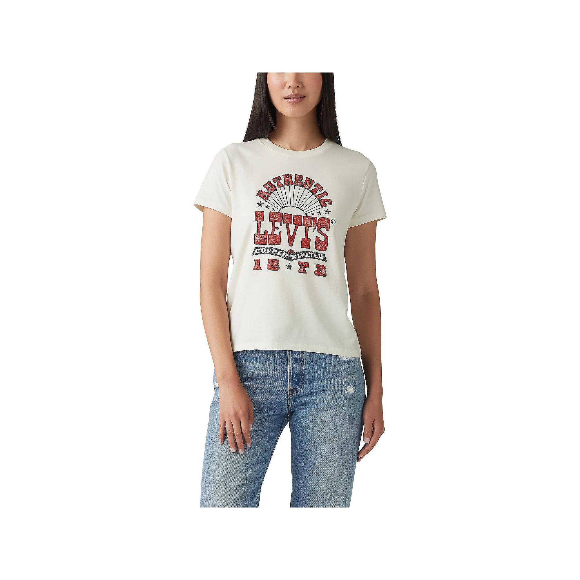 Women's Levi's® Logo Perfect Tee, Size: Large, Brown Riveted Product Image