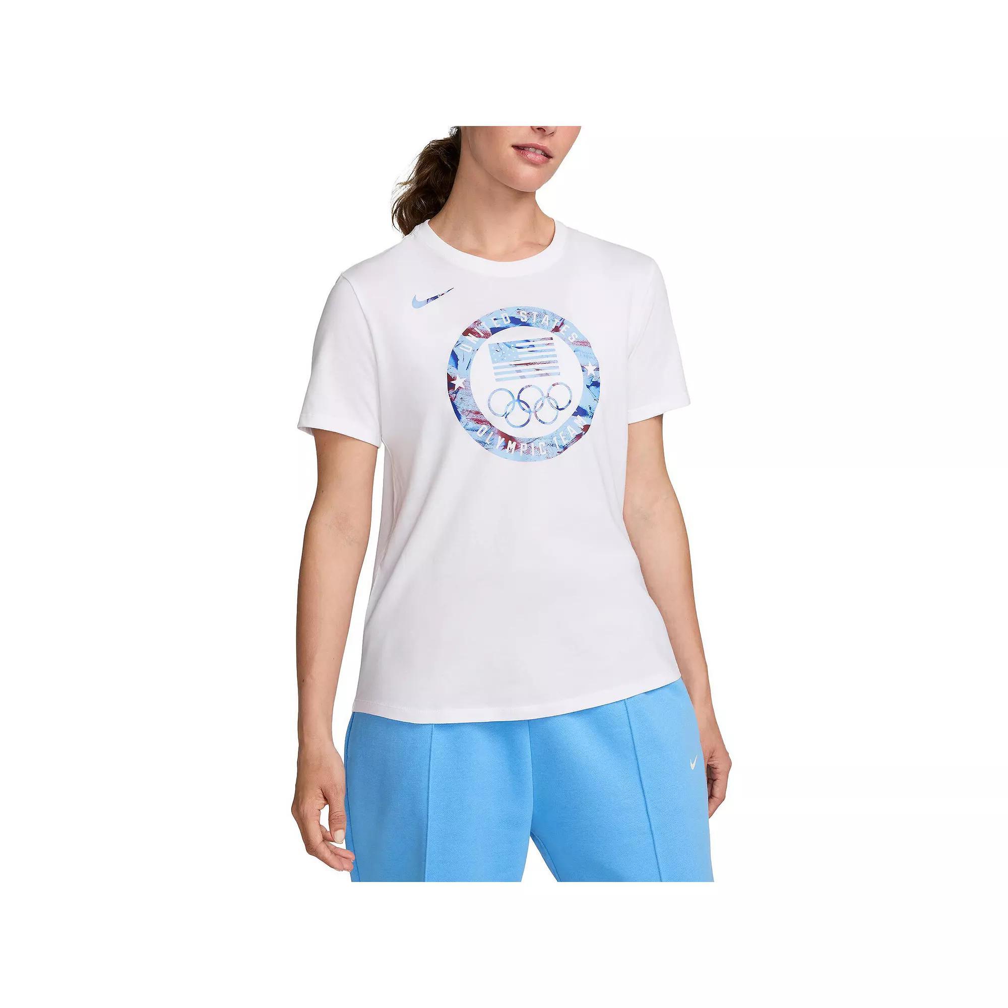 Women's Nike White Team USA Puck Club T-Shirt, Size: Small, Usa White Product Image