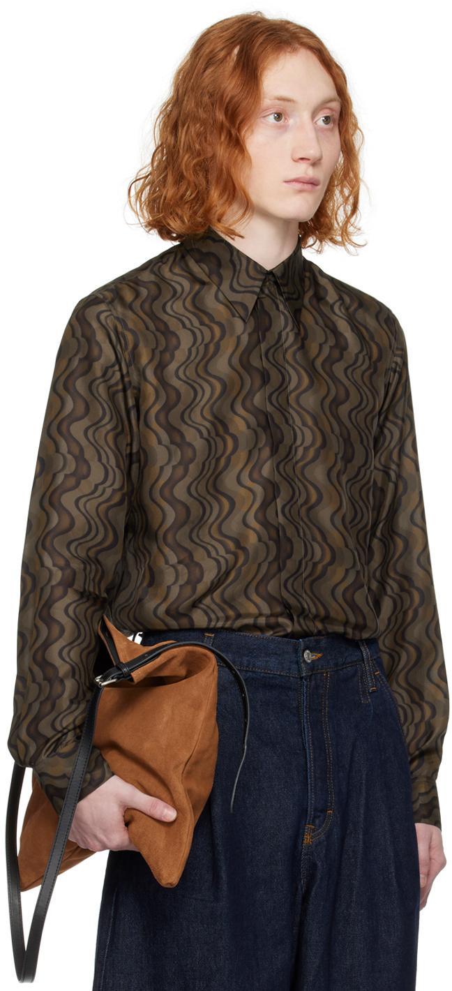 DRIES VAN NOTEN Brown Graphic Shirt In 703 Brown Product Image